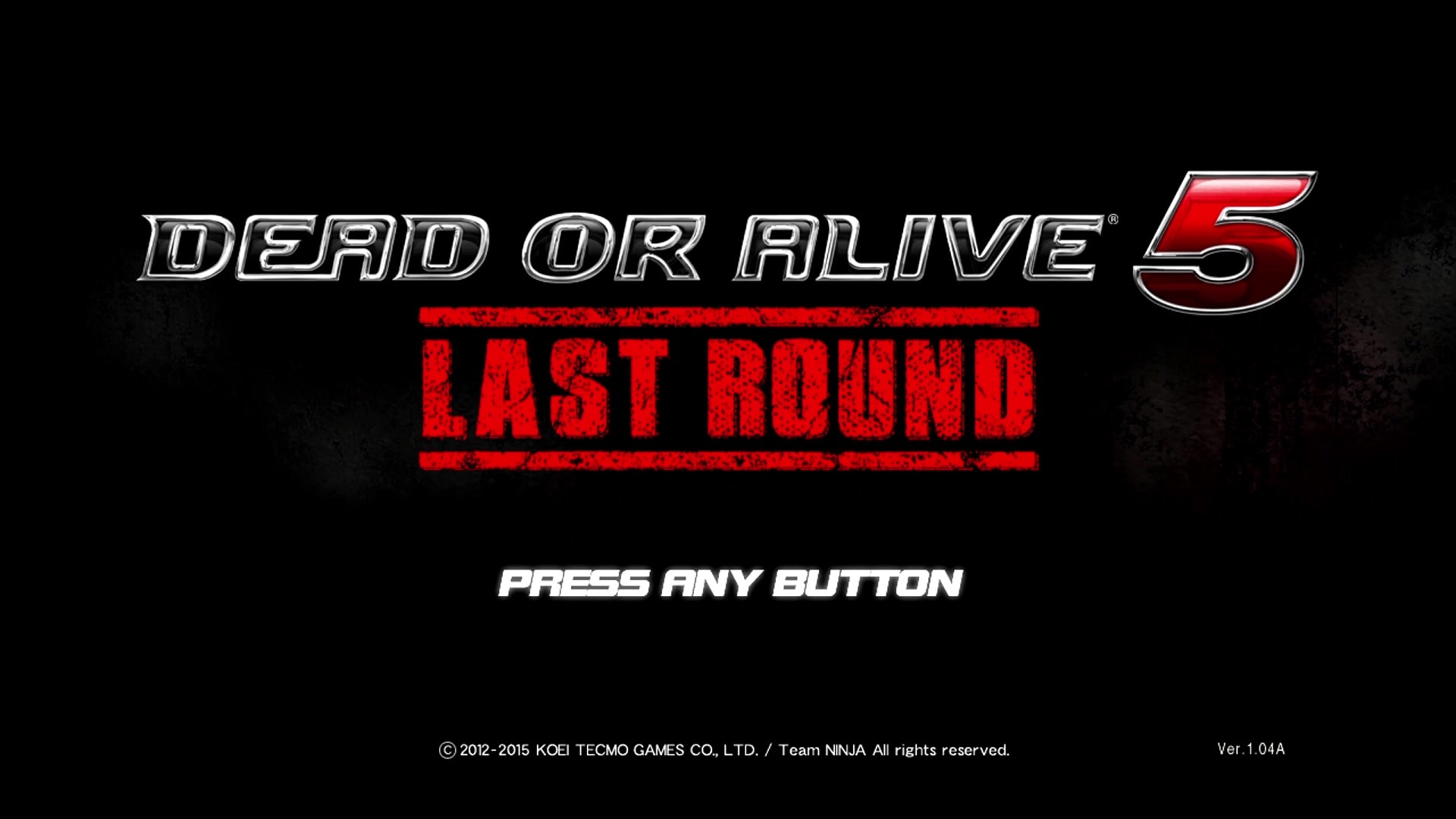 Dead or Alive 5 title screen for Xbox 360